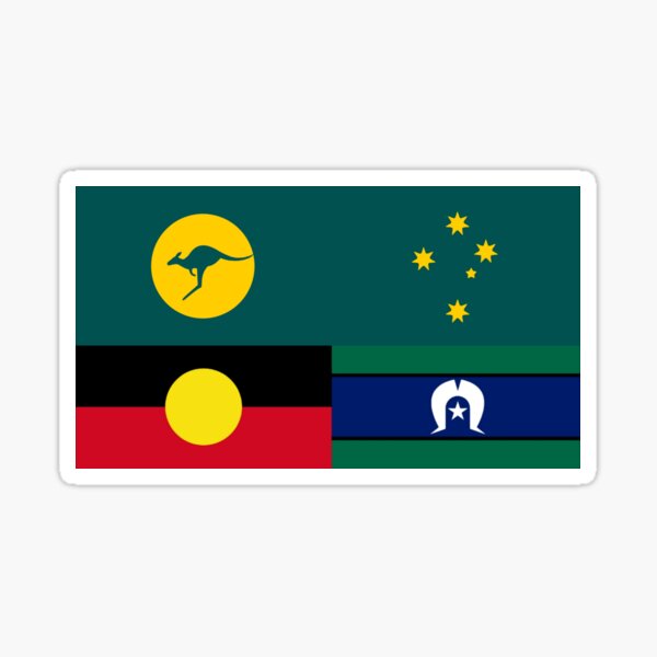 Item preview, Reconciliation, Australia Kangaroo Sun Hybrid Flag, Aboriginal and Torres Strait Islander  designed and sold by Kangaroo Sun.