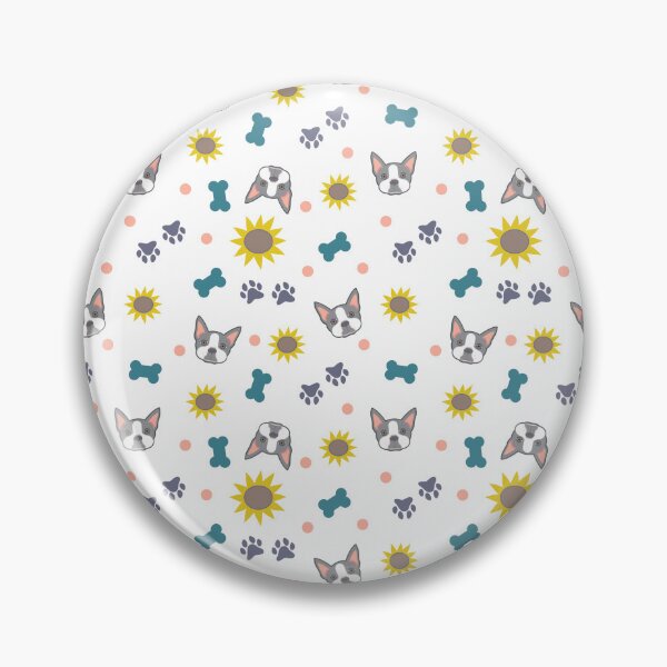 Item preview, Boston Terrier Sunflower Pattern designed and sold by Lilwhitefox.