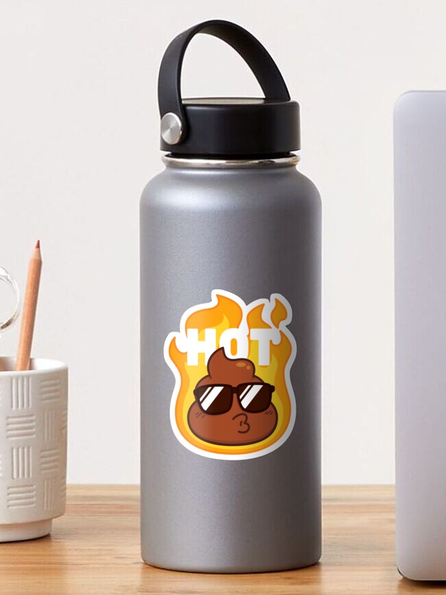 Thumbnail 1 of 3, Sticker, Hot Poop Rebus designed and sold by BuffaloPanic.