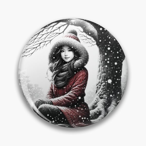 Item preview, Winter Serenity: Girl in Snowy Landscape. designed and sold by NangKittipong.