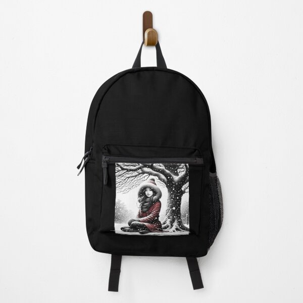 Item preview, Winter Serenity: Girl in Snowy Landscape. designed and sold by NangKittipong.