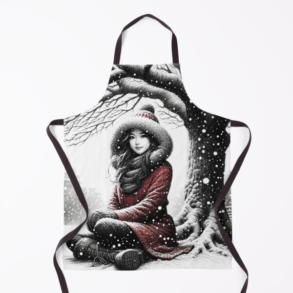 Item preview, Winter Serenity: Girl in Snowy Landscape. designed and sold by NangKittipong.