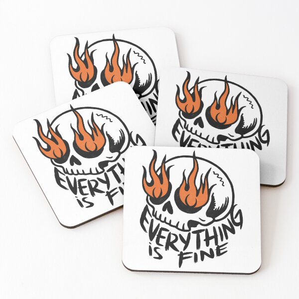 Item preview, Everything is Fine - Flaming Skull Minimalist Design designed and sold by Charlietule.