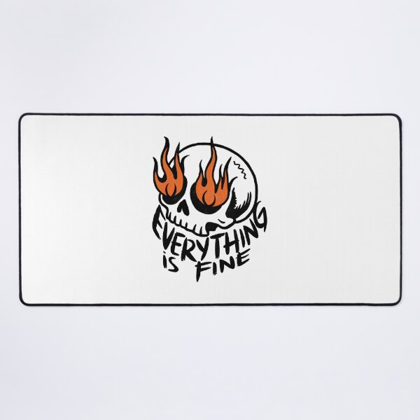 Item preview, Everything is Fine - Flaming Skull Minimalist Design designed and sold by Charlietule.