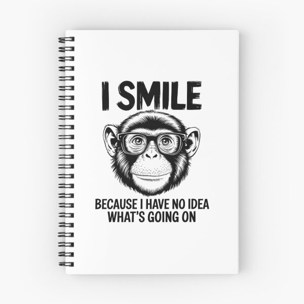 Item preview, Monkey Business, Clueless Grin, Smiling Through Life, funnyfits70, Humor, Funny, retro, vintages, funny quotes, animal humor, designed and sold by FunnyFits70.