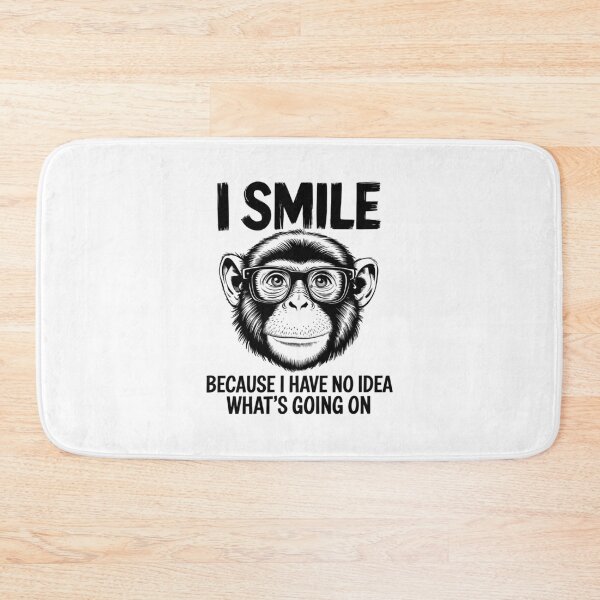 Item preview, Monkey Business, Clueless Grin, Smiling Through Life, funnyfits70, Humor, Funny, retro, vintages, funny quotes, animal humor, designed and sold by FunnyFits70.