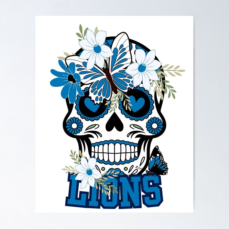 Detroit lions scull graphic Sticker