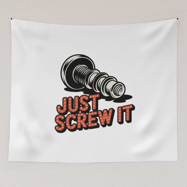 Item preview, Just Screw It, Embrace the Chaos, funnyfits70, Humor, Funny, retro, vintages, funny quotes, animal humor, designed and sold by FunnyFits70.