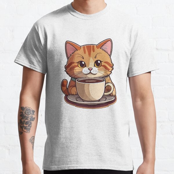 Item preview, Cat with coffee designed and sold by BrownHorse90s.