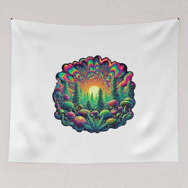 Item preview, Beautiful marijuana plants under a psychedelic sky designed and sold by parag2k.