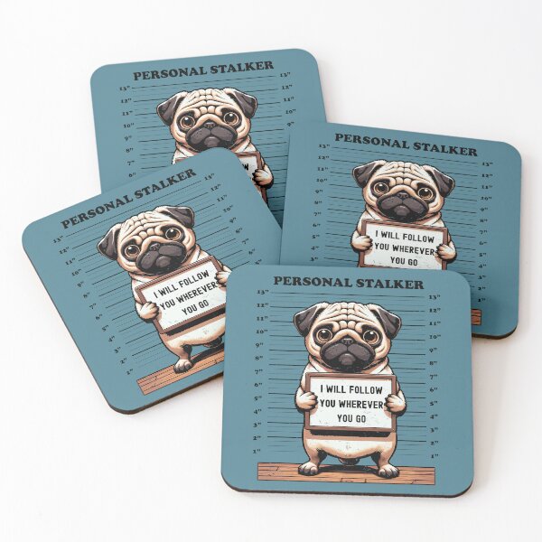 Item preview, Personal Stalker Pug Doggo Mugshot Funny Pug shot Cute designed and sold by d247.