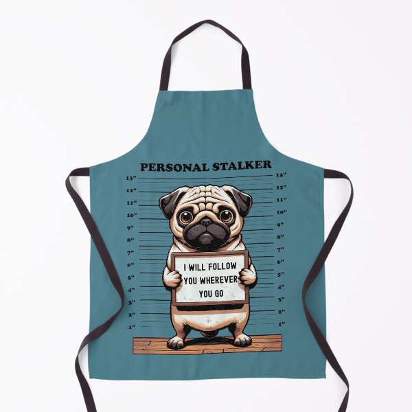 Item preview, Personal Stalker Pug Doggo Mugshot Funny Pug shot Cute designed and sold by d247.