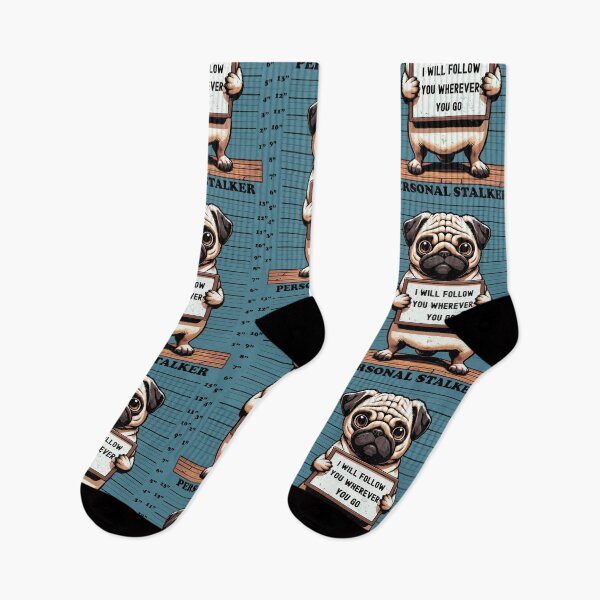 Item preview, Personal Stalker Pug Doggo Mugshot Funny Pug shot Cute designed and sold by d247.