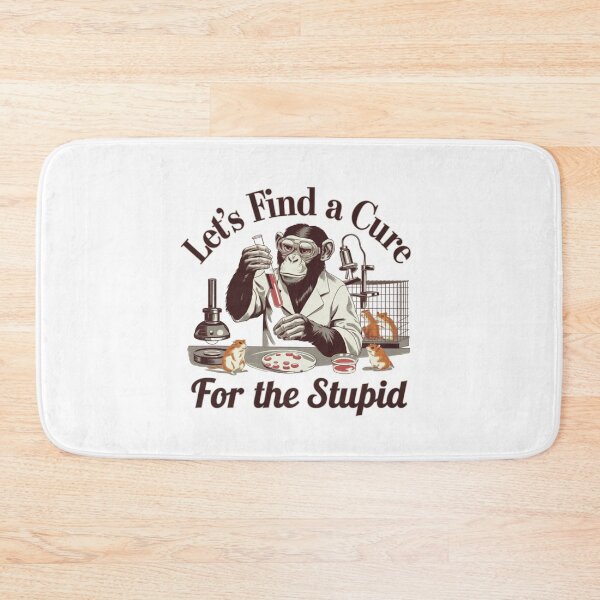 Item preview, Monkey Scientist, Cure for the Stupid, monkey, funnyfits70, Humor, Funny, retro, vintages, funny quotes, animal humor, designed and sold by FunnyFits70.