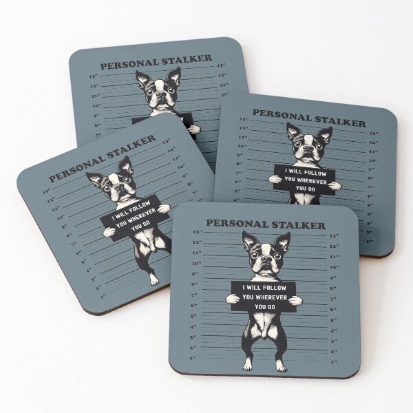 Item preview, Personal Stalker Boston Terrier Doggo Mugshot Funny Cute designed and sold by d247.