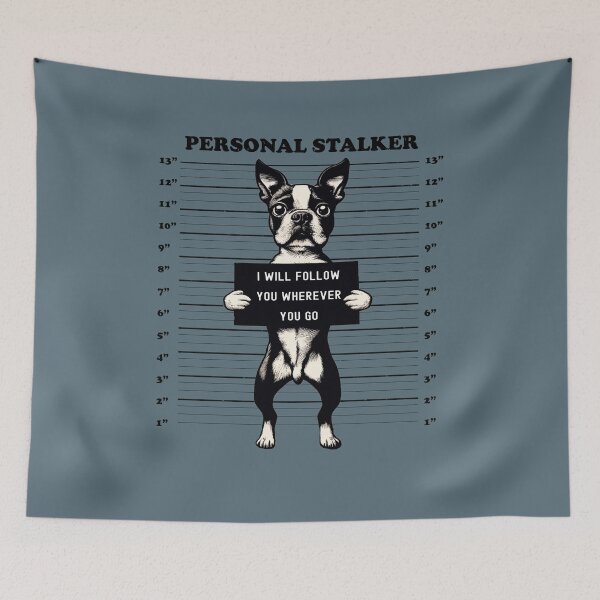 Item preview, Personal Stalker Boston Terrier Doggo Mugshot Funny Cute designed and sold by d247.