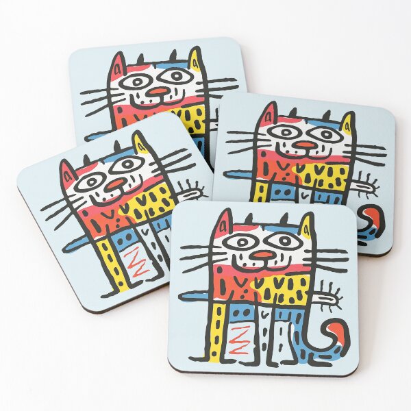 Item preview, Whimsical Cat Caricature Vibrant Pop Art Feline Portrait designed and sold by Sturdust.