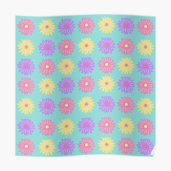 Pastel Daisy Pattern Poster