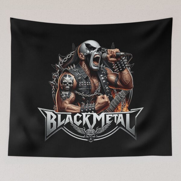 Item preview, Black Metal Musician Singing - Dark Art Design designed and sold by DeimosArtIntl.