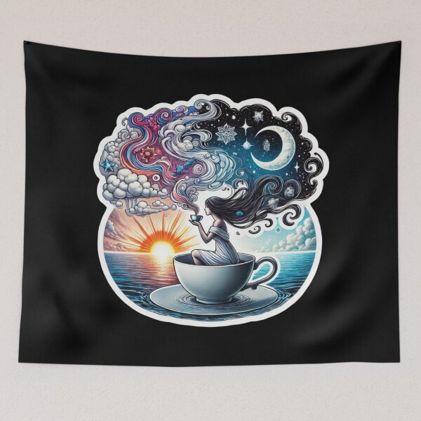 Item preview, Woman Drinking Tea designed and sold by PinUpPizzazz.