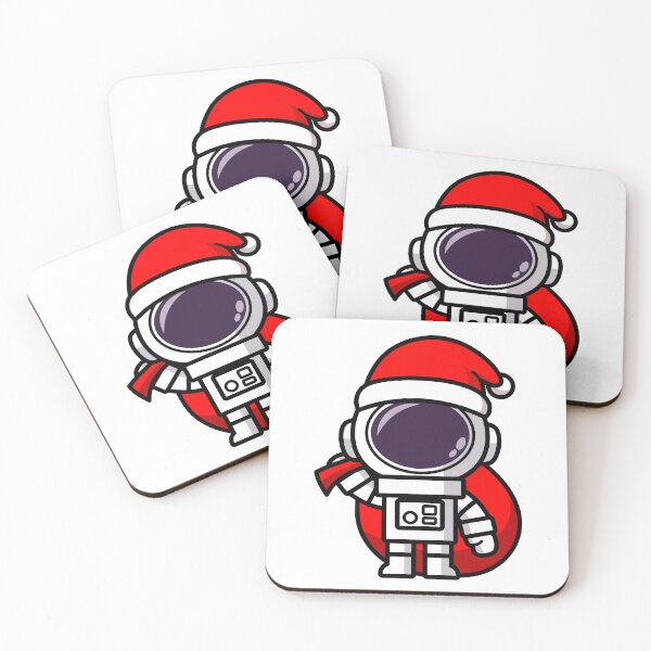 Item preview, Funny Astronauts cartoon wearing santa hat hold bag, Merry Christmas  designed and sold by NoeySmiley55.