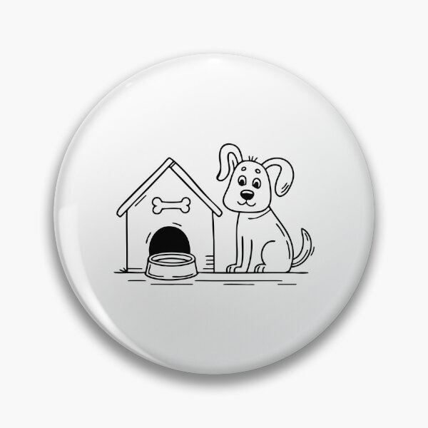Item preview, Dog with a bone in a bowl beside a doghouse designed and sold by rasagamastore.