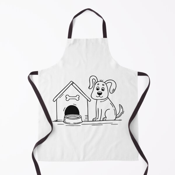 Item preview, Dog with a bone in a bowl beside a doghouse designed and sold by rasagamastore.