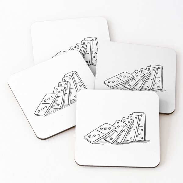 Item preview, Domino cards toppled over in a chain reaction designed and sold by rasagamastore.
