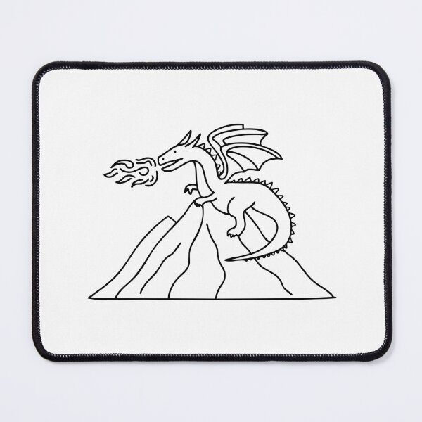 Item preview, Dragon breathing fire over a mountain designed and sold by rasagamastore.
