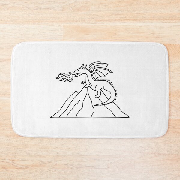 Item preview, Dragon breathing fire over a mountain designed and sold by rasagamastore.