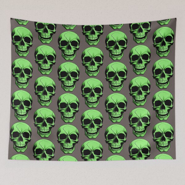 Item preview, Angry Neon Green Skull designed and sold by hauntedtees.