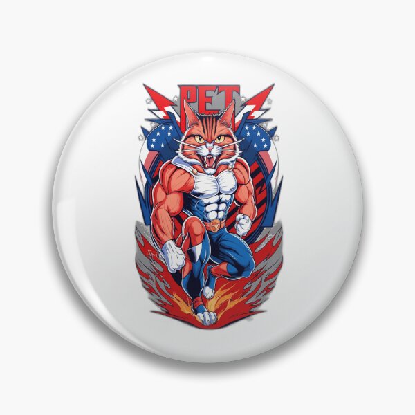 Item preview, Mighty Patriotic Cat T-Shirt – Bold USA-Inspired Design for Cat Lovers designed and sold by CeylonBatik.