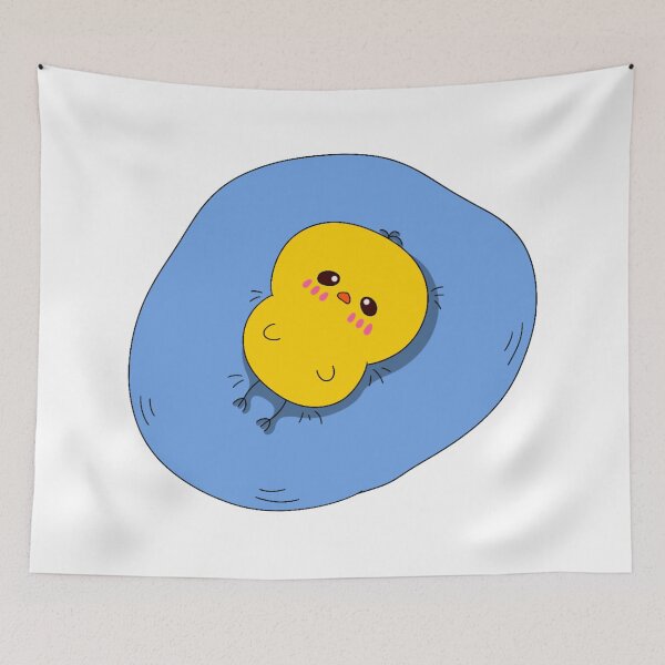 Item preview, Unmotivated chick relaxing on a cushion designed and sold by Demeka-chan.