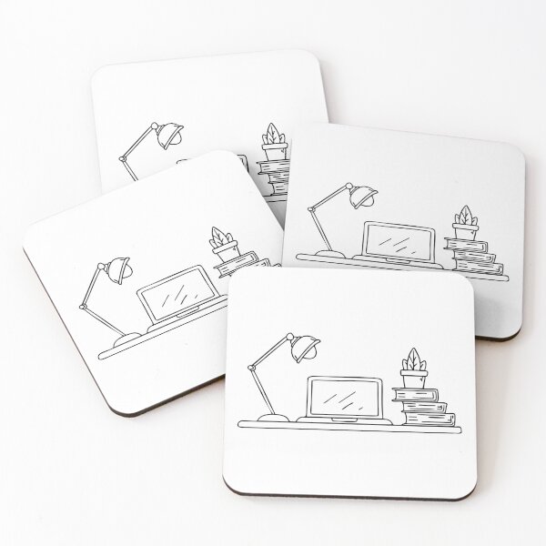 Item preview, Desk with books and a laptop designed and sold by rasagamastore.