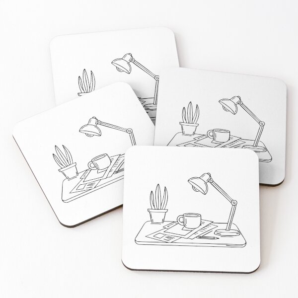 Item preview, Desk covered with scattered papers and a coffee mug designed and sold by rasagamastore.