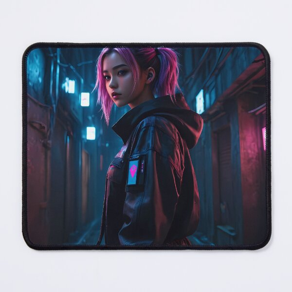 Item preview, Girl in a Dark Cyberpunk Street designed and sold by papi1998.