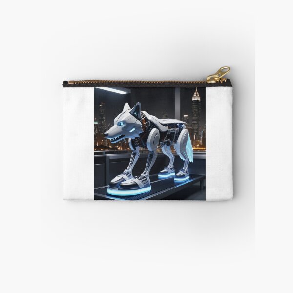 Item preview, Futuristic Robotic Wolf with LED Sneakers - Cyberpunk Art designed and sold by PRIME4YOU.