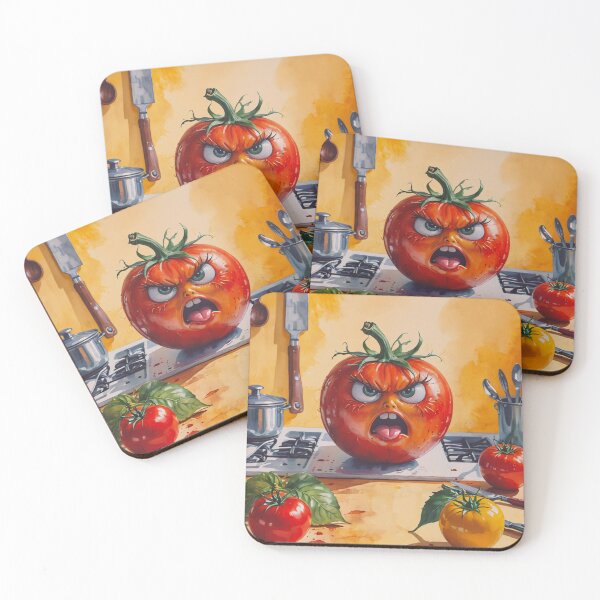Item preview, Cute Angry Red Tomatoe in the Kitchen designed and sold by Renee Koutsis.