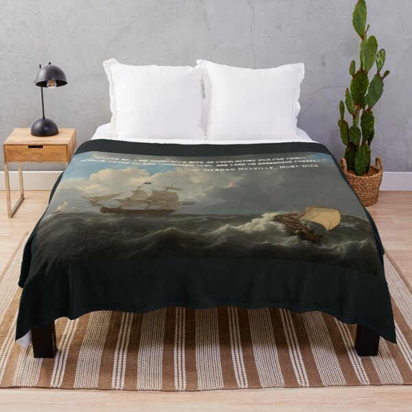 Item preview, Herman Melville quote:  As for me, I am tormented with an everlasting itch for things remote. I love to sail forbidden seas, and land on barbarous coasts. designed and sold by artbleed.
