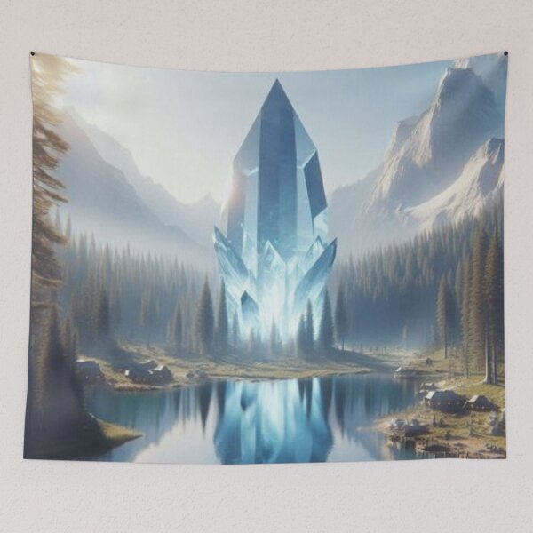 Item preview, A Mystical Lake With A Giant Crystal Rising From The Center.  designed and sold by IrsathThaslima.