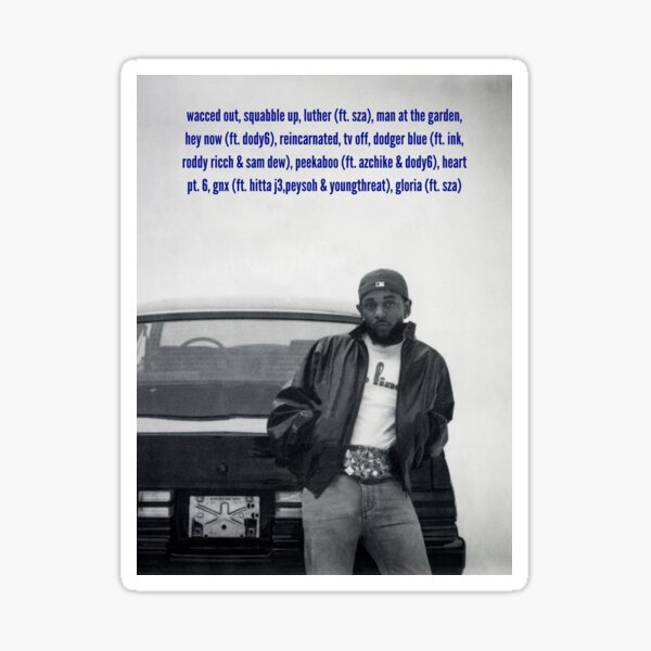 Aperçu de l'œuvre Pochette de l'album GNX de Kendrick Lamar avec liste des pistes créée et vendue par ilytbellaa.