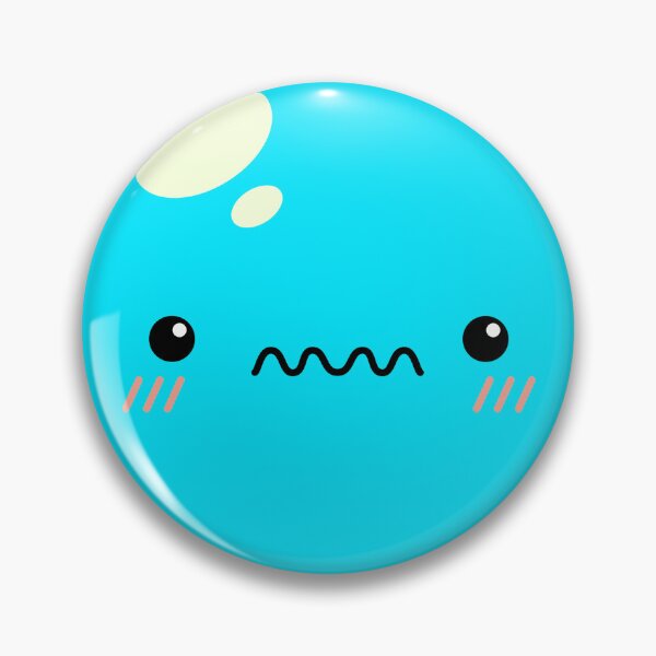 Item preview, Cute Kawaii Blue Slime Face Illustration designed and sold by Kubala Designs.