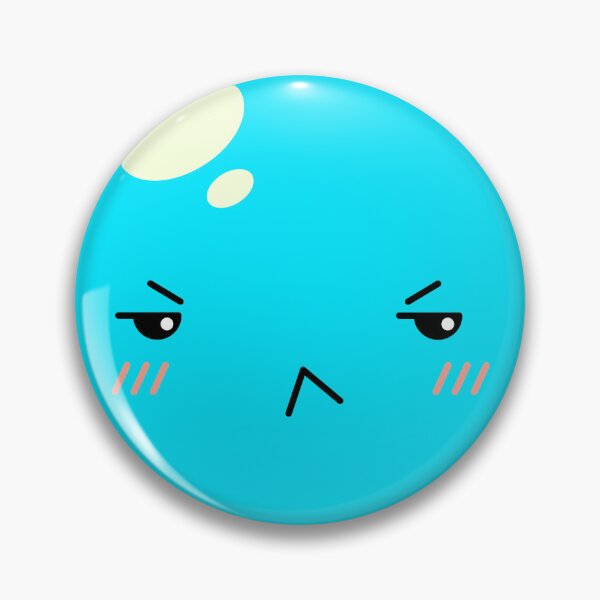 Item preview, Cute Kawaii Blue Slime Face Illustration designed and sold by Kubala Designs.