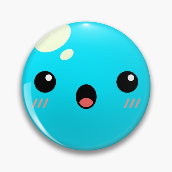 Item preview, Cute Kawaii Blue Slime Face Illustration designed and sold by Kubala Designs.
