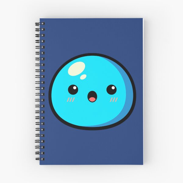 Item preview, Cute Kawaii Blue Slime Face Illustration designed and sold by Kubala Designs.