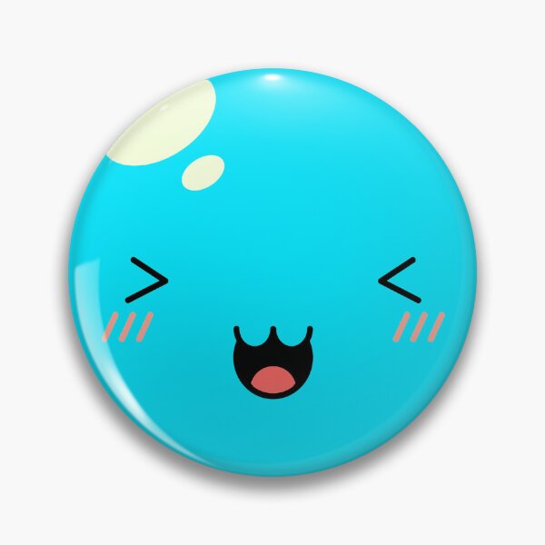 Item preview, Cute Kawaii Blue Slime Face Illustration designed and sold by Kubala Designs.