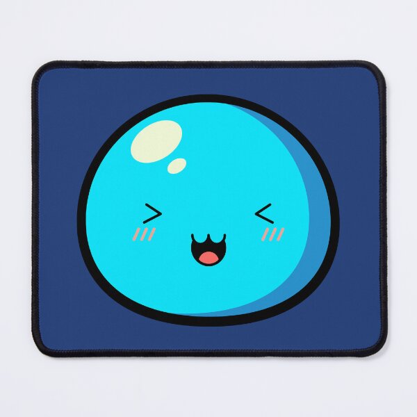 Item preview, Cute Kawaii Blue Slime Face Illustration designed and sold by Kubala Designs.