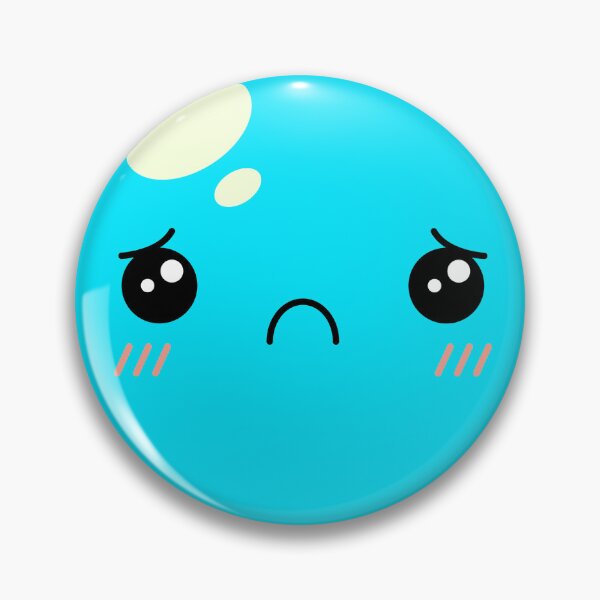 Item preview, Cute Kawaii Blue Slime Face Illustration designed and sold by Kubala Designs.