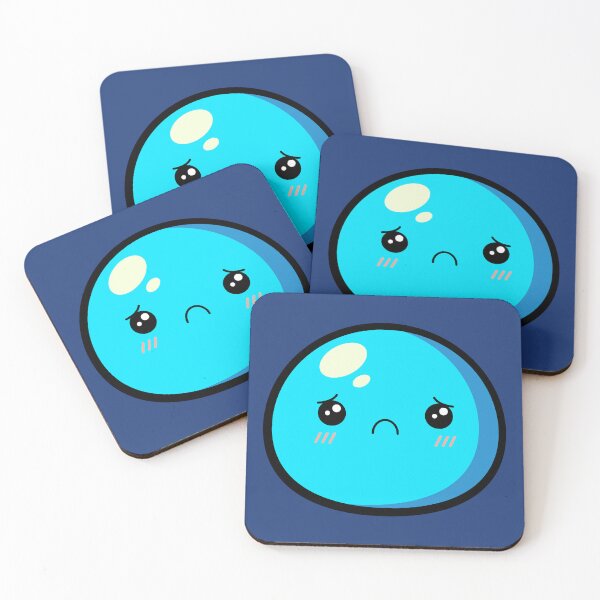 Item preview, Cute Kawaii Blue Slime Face Illustration designed and sold by Kubala Designs.