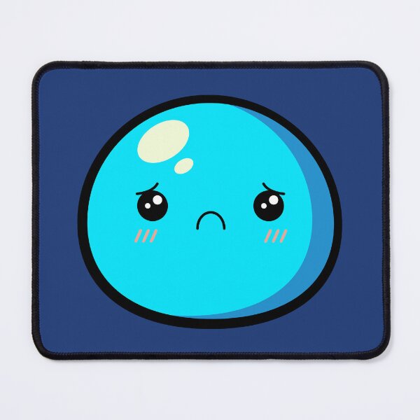 Item preview, Cute Kawaii Blue Slime Face Illustration designed and sold by Kubala Designs.